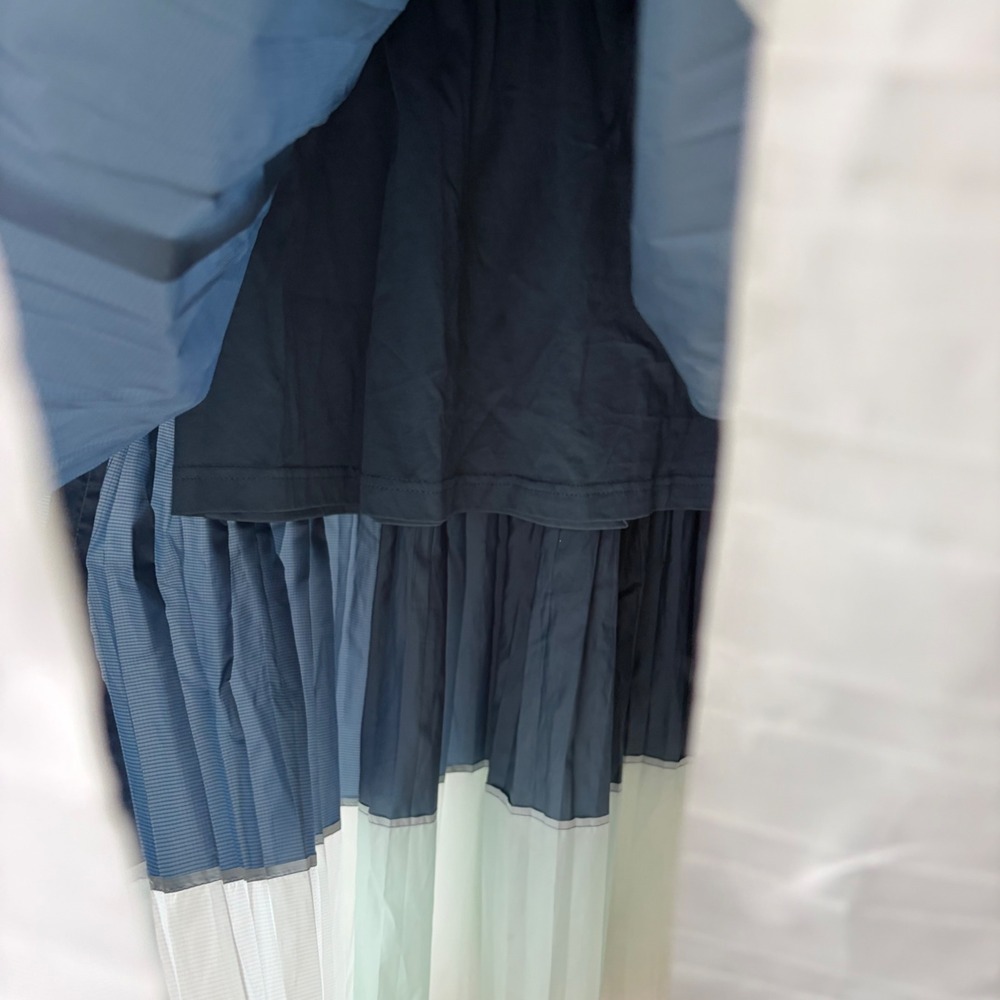 Adidas Originals Pleated Midi Skirt Women Medium Legacy Blue/Dash Green FU3757 - Picture 3 of 9